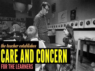 the teacher establishes
 