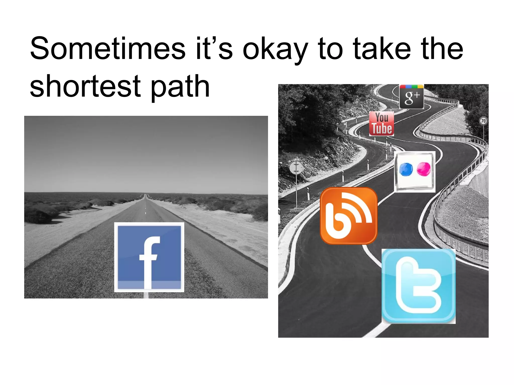 Sometimes it’s okay to take the
shortest path
 