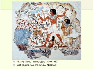 Fowling Scene, Thebes, Egypt, c.1400-1350
Wall painting from the tomb of Nebamun
 
