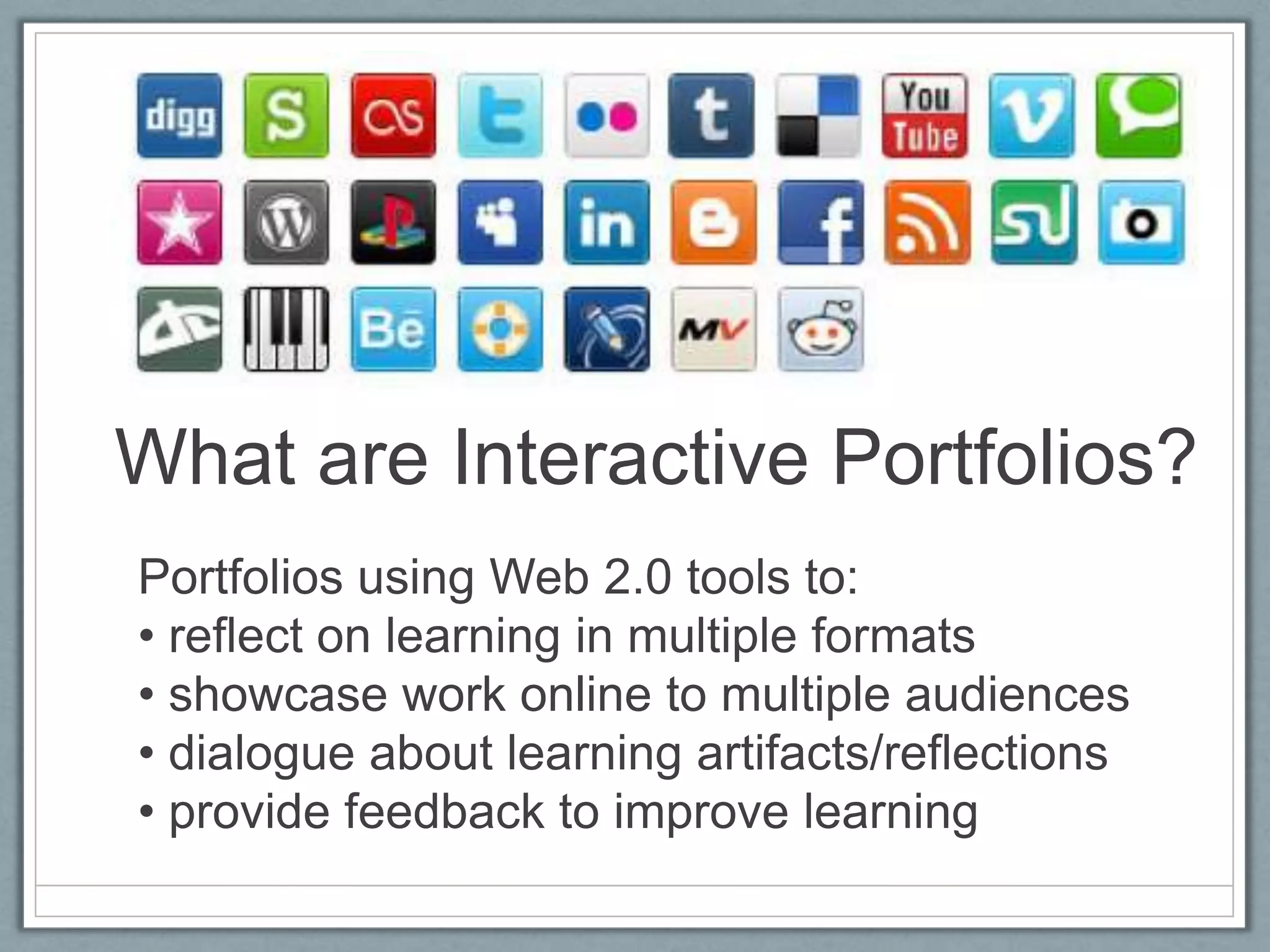 Portfolios help learners find their Voice… and explore their Purpose and Passions through Choice!