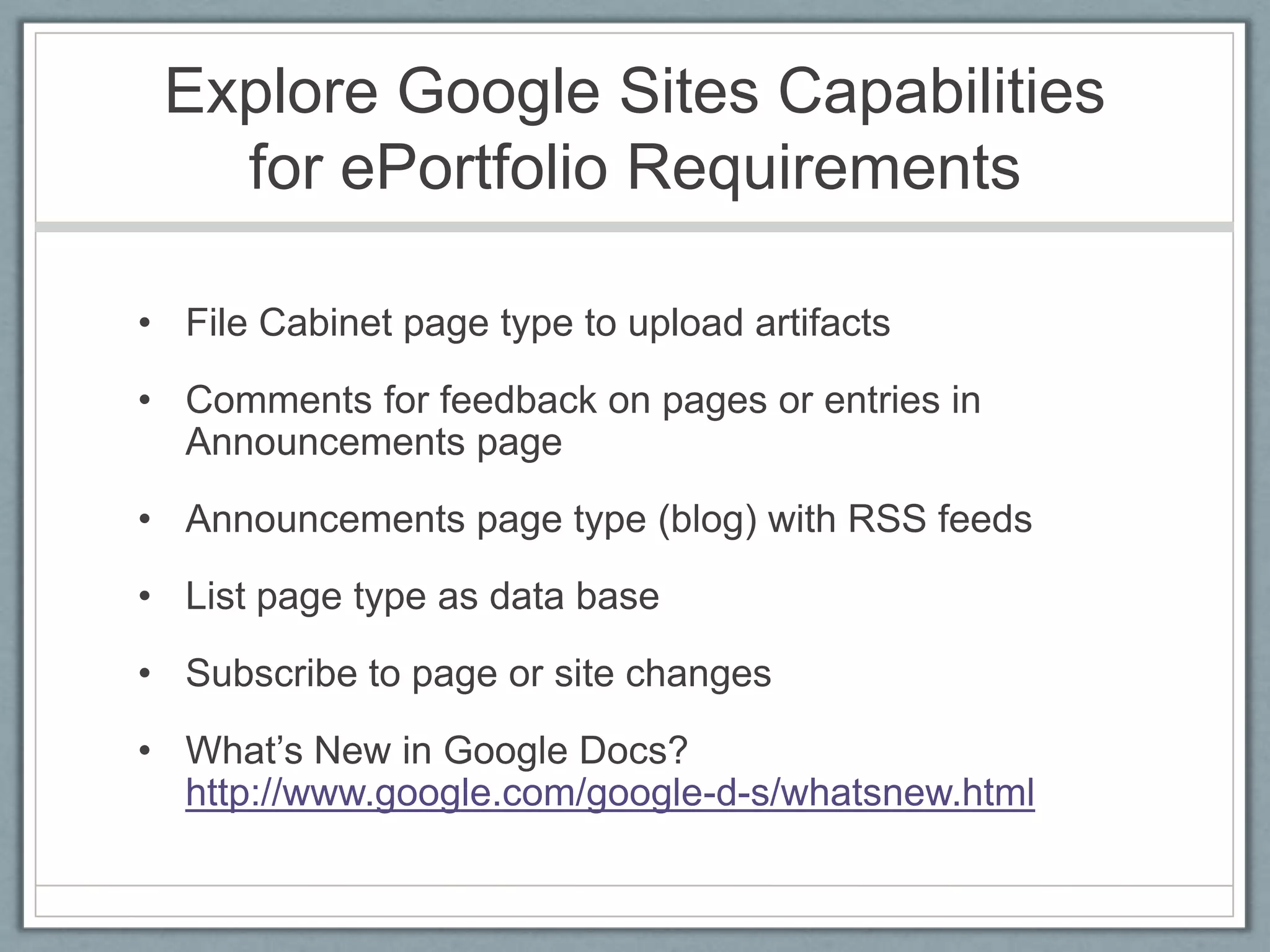 BlogsAdvantagesQuickly, easily create a learning journal, documenting growth over time with entries that are date-stamped. 