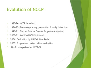 National Cancer Control Programme and Cancer Registry in India | PPTX