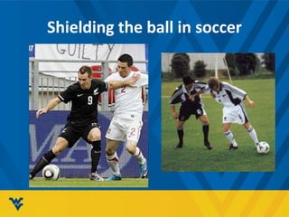 Shielding the ball in soccer
 