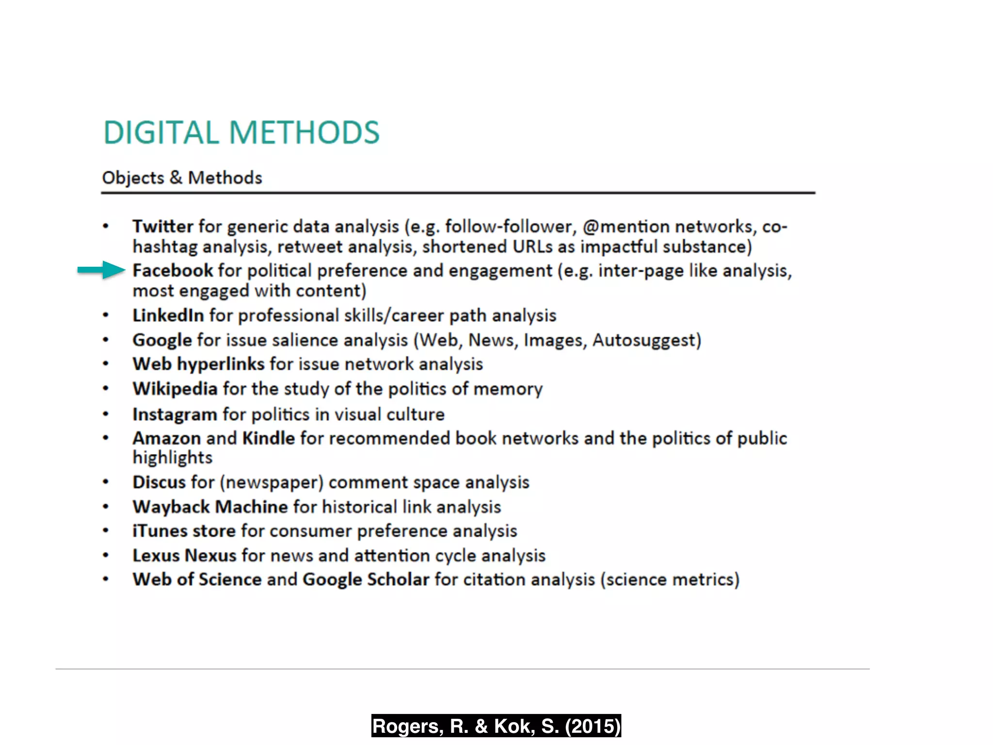 Rogers, R. & Kok, S. (2015)
 