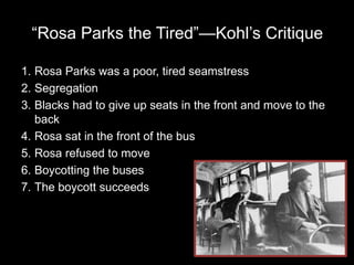 Nccss Presentation 14 Examining Rosa S Refusal To Sit Down And