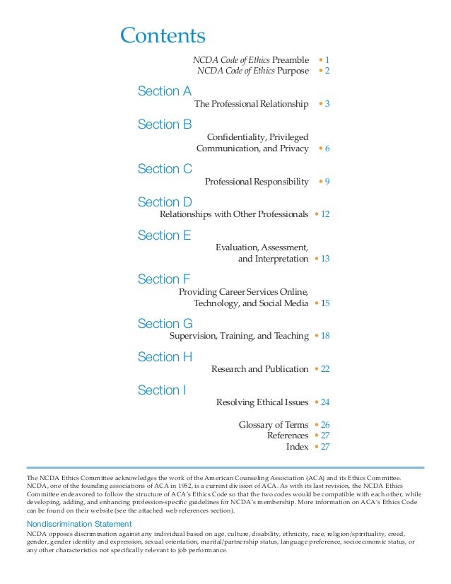 Ncda Code Of Ethics Ncda Code Of Ethics
