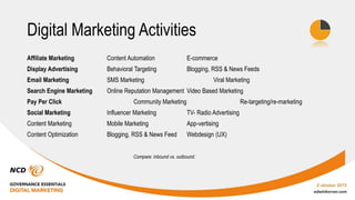 Digital Marketing Objectives
Samples of SMART Objectives (by SmartInsights):
Acquisition objective
Acquire 50,000 new onli...