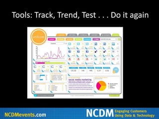 Tools: Track, Trend, Test . . . Do it again
 