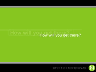 How will you get there? How will you get there? 