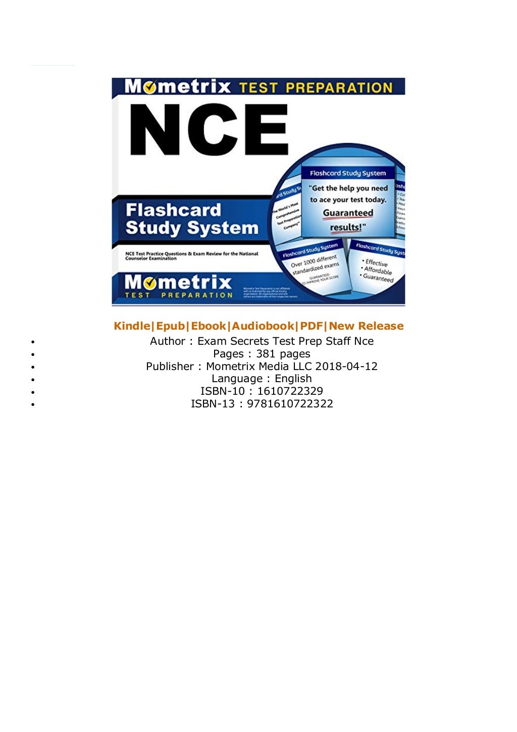 PDF Nce Flashcard Study System Nce Test Practice Questions and Exam