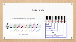 Intervals
• The distance between two pitches
 