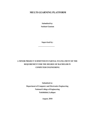 Minor Project Topics For Computer Engineering Bachelor in Computer Engineering Minor Project