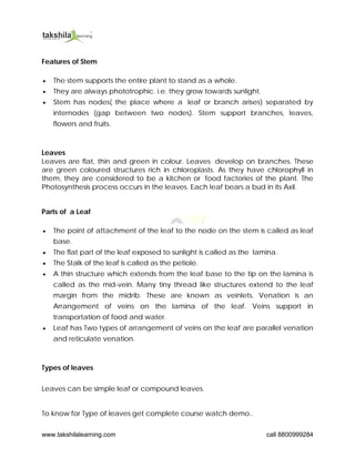 NCERT & CBSE For Class 6 Science Parts of a plant Chapter – 7.pdf