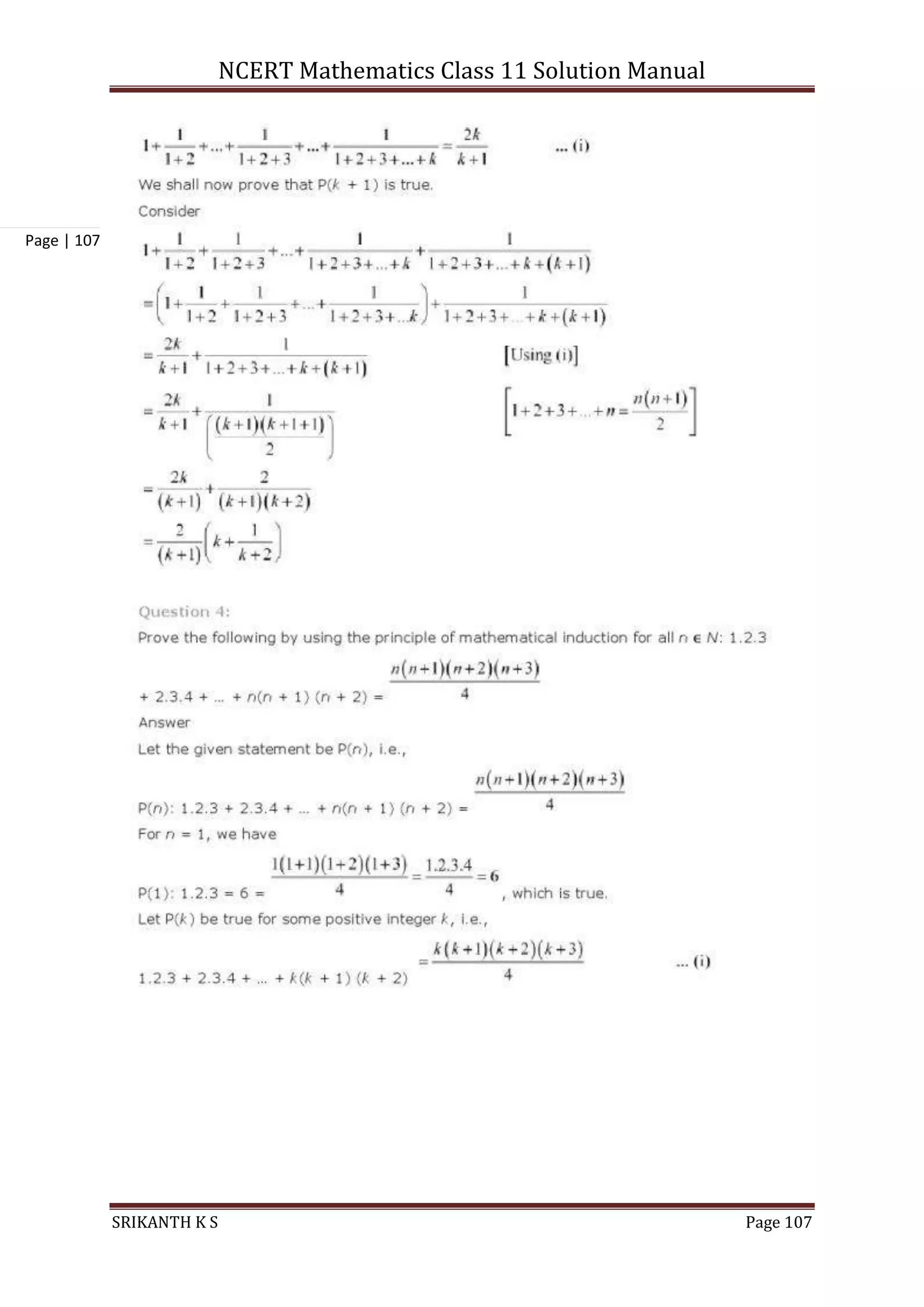 NCERT Mathematics Class 11 Solution Manual
SRIKANTH K S Page 107
Page | 107
 