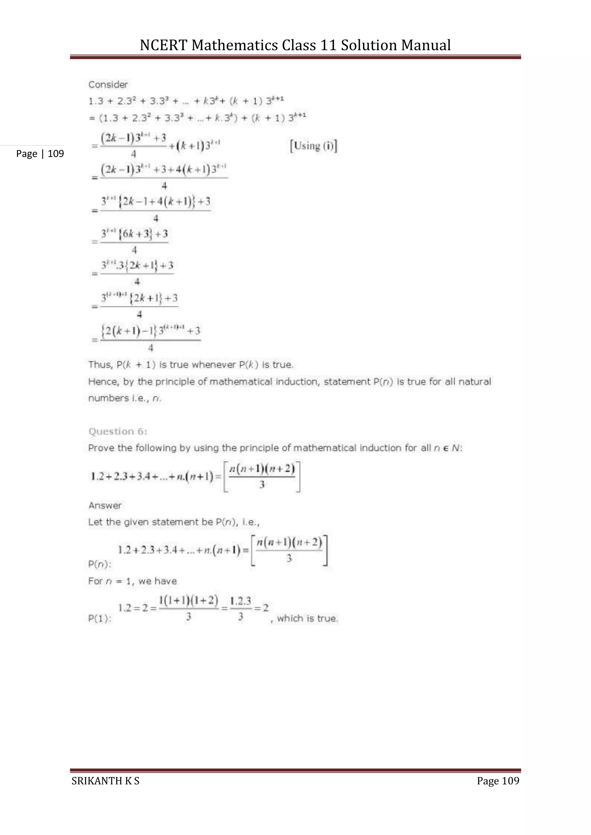 NCERT Mathematics Class 11 Solution Manual
SRIKANTH K S Page 109
Page | 109
 
