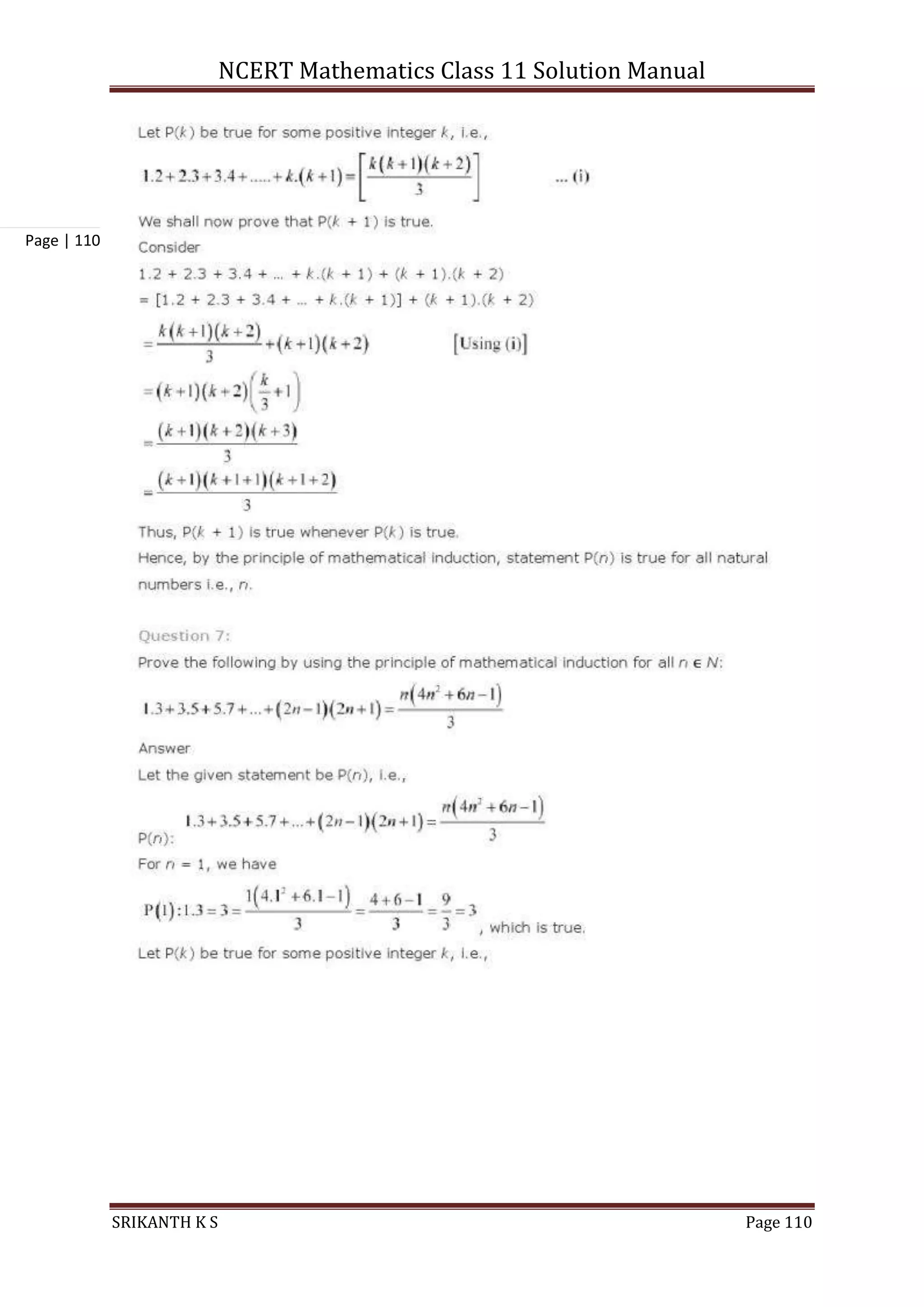 NCERT Mathematics Class 11 Solution Manual
SRIKANTH K S Page 110
Page | 110
 