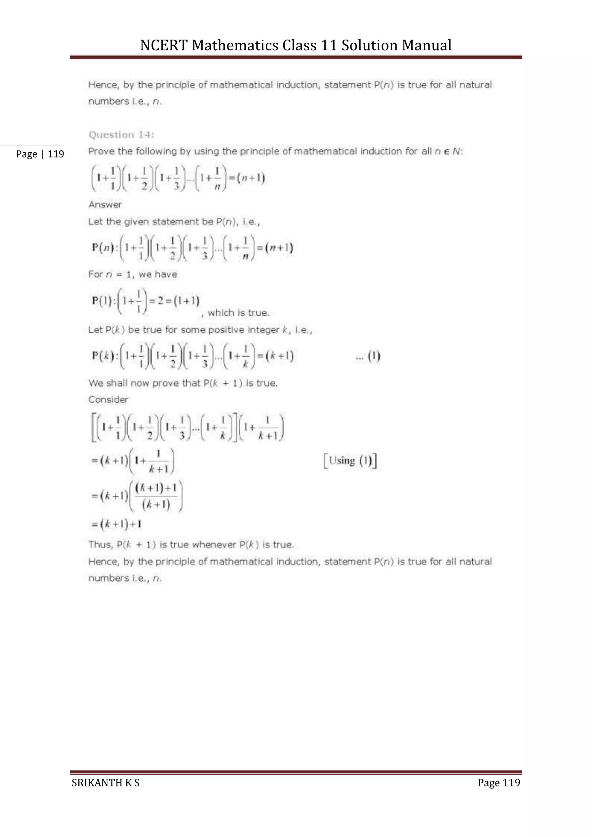 NCERT Mathematics Class 11 Solution Manual
SRIKANTH K S Page 119
Page | 119
 
