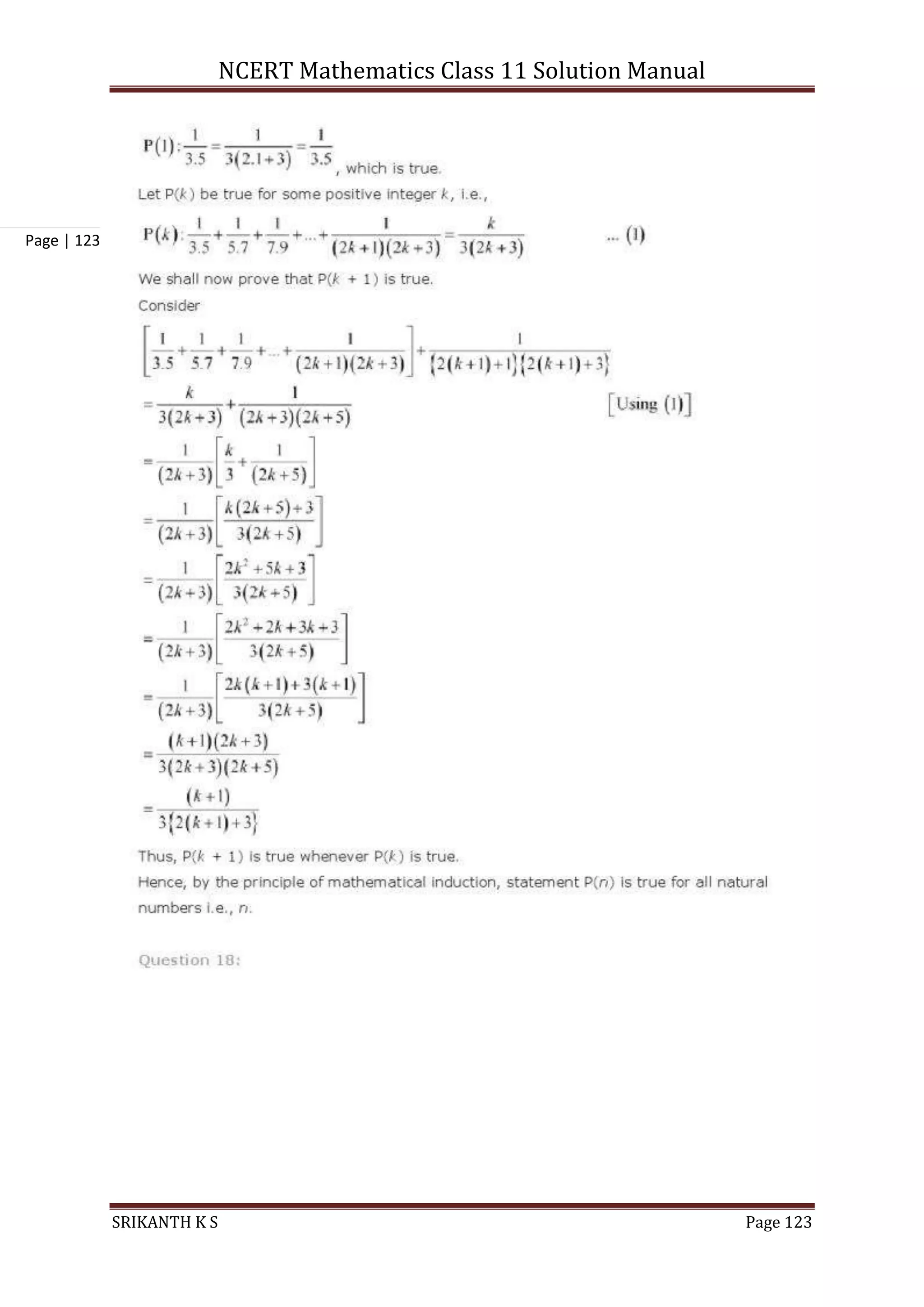 NCERT Mathematics Class 11 Solution Manual
SRIKANTH K S Page 123
Page | 123
 