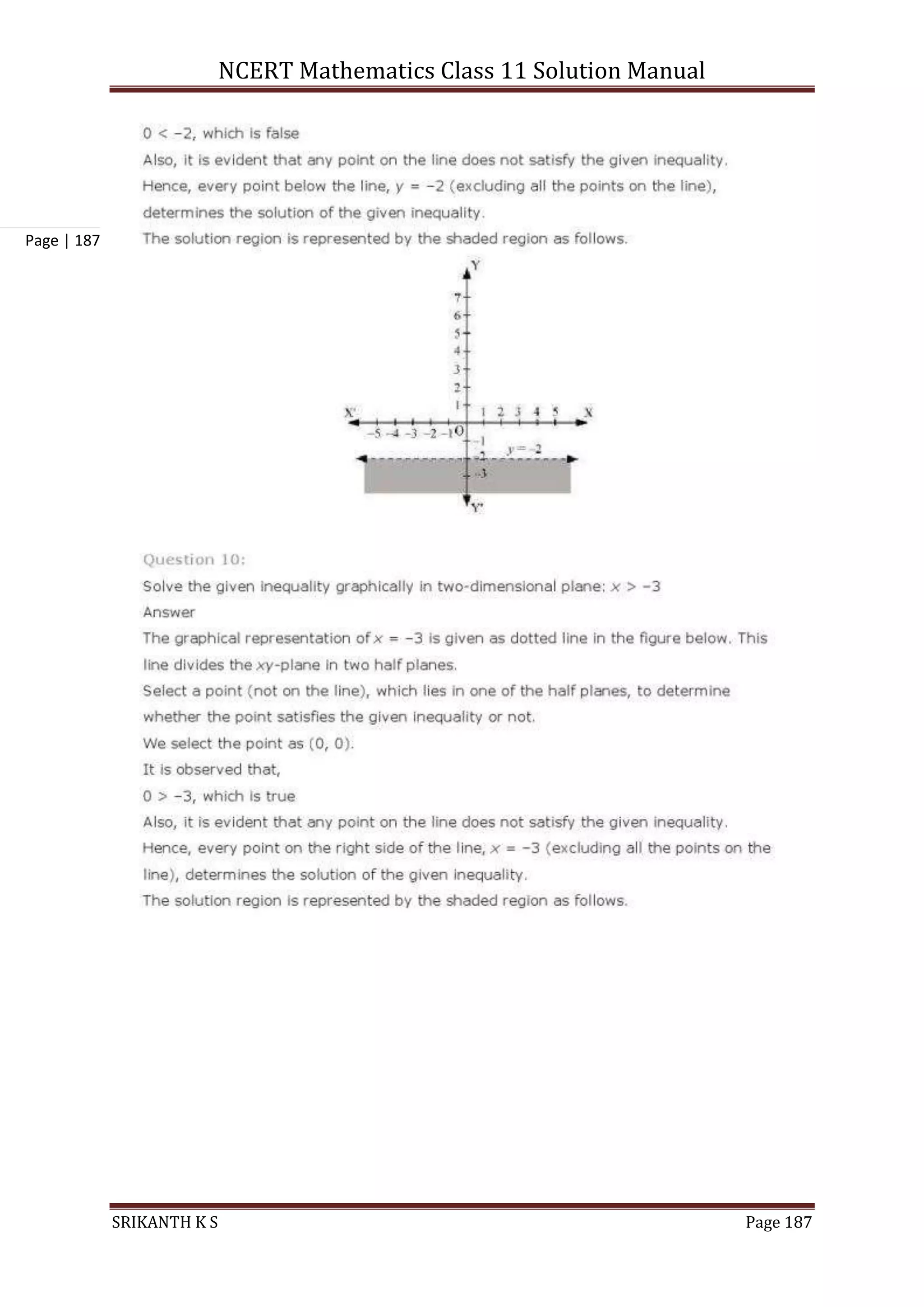 NCERT Mathematics Class 11 Solution Manual
SRIKANTH K S Page 187
Page | 187
 