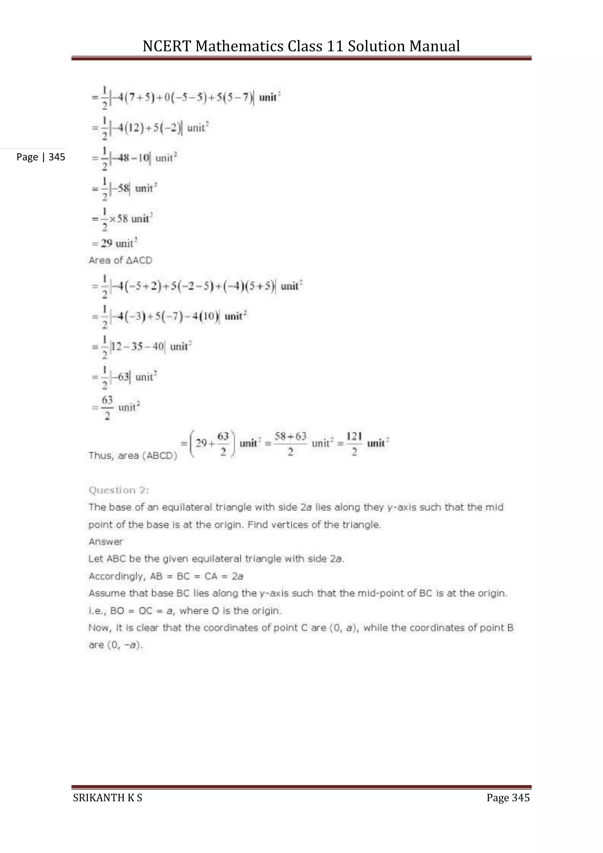 NCERT Mathematics Class 11 Solution Manual
SRIKANTH K S Page 345
Page | 345
 