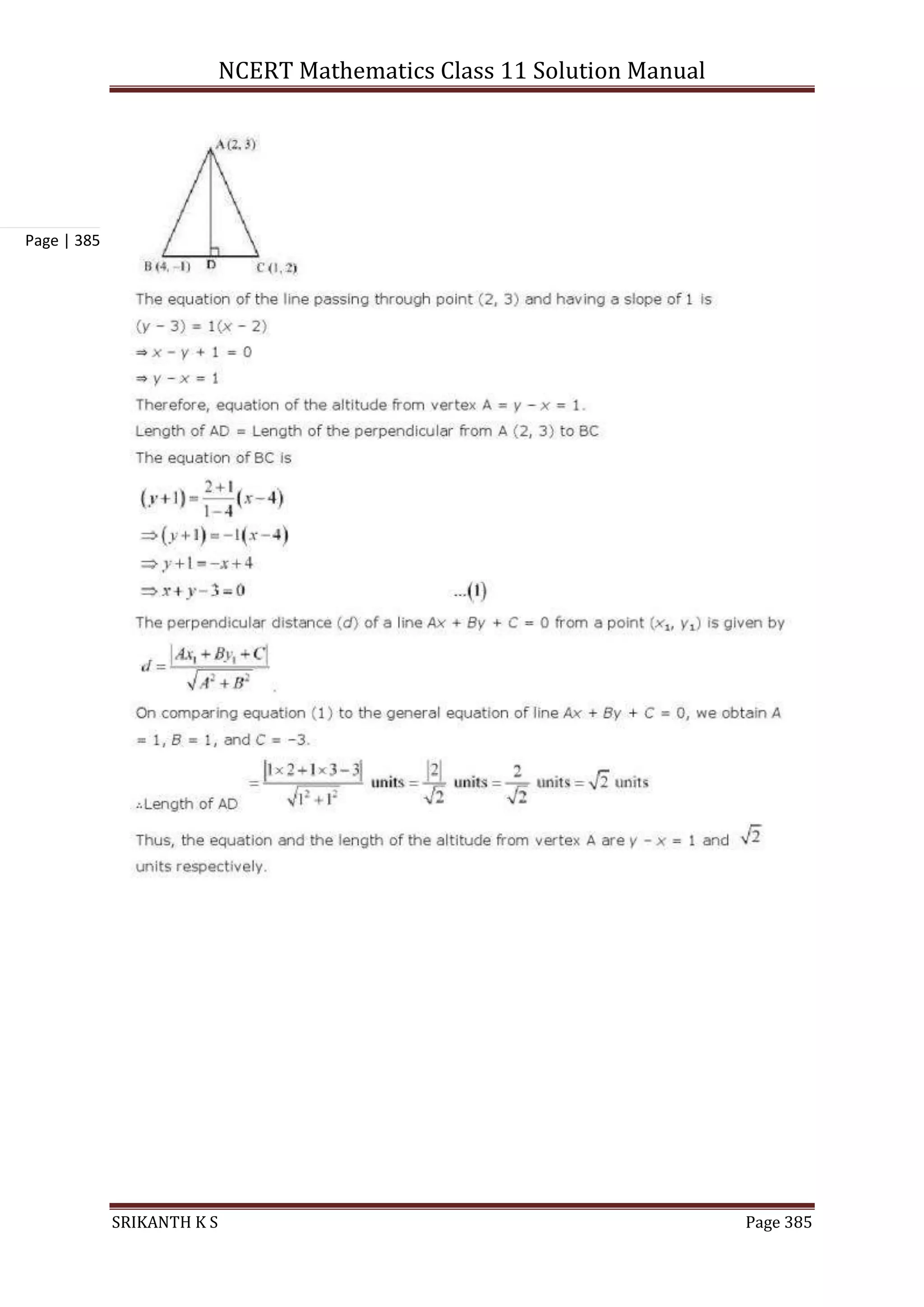NCERT Mathematics Class 11 Solution Manual
SRIKANTH K S Page 385
Page | 385
 