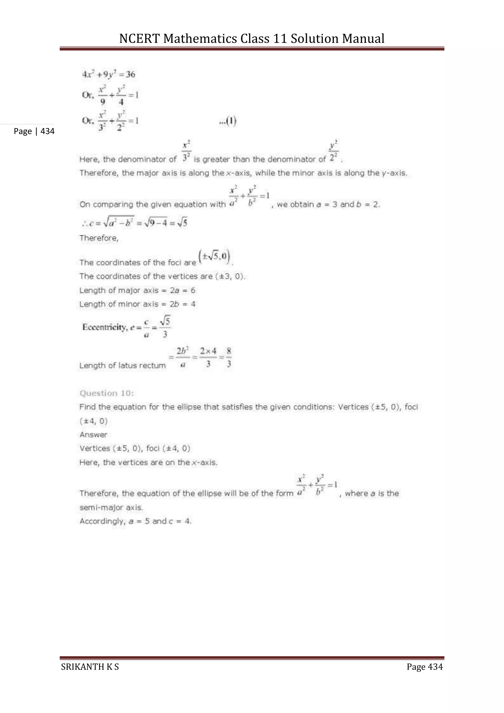 NCERT Mathematics Class 11 Solution Manual
SRIKANTH K S Page 434
Page | 434
 
