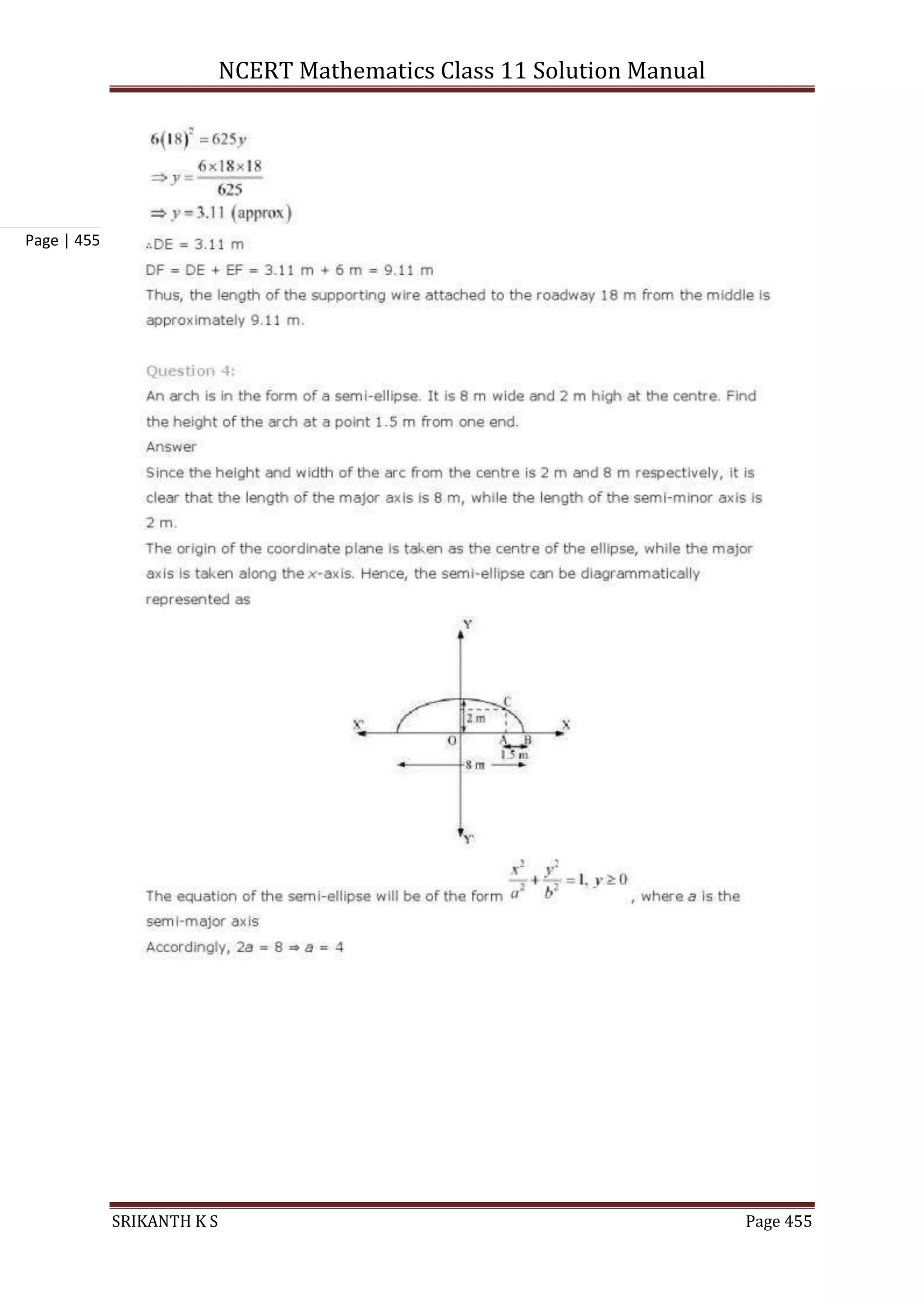 NCERT Mathematics Class 11 Solution Manual
SRIKANTH K S Page 455
Page | 455
 