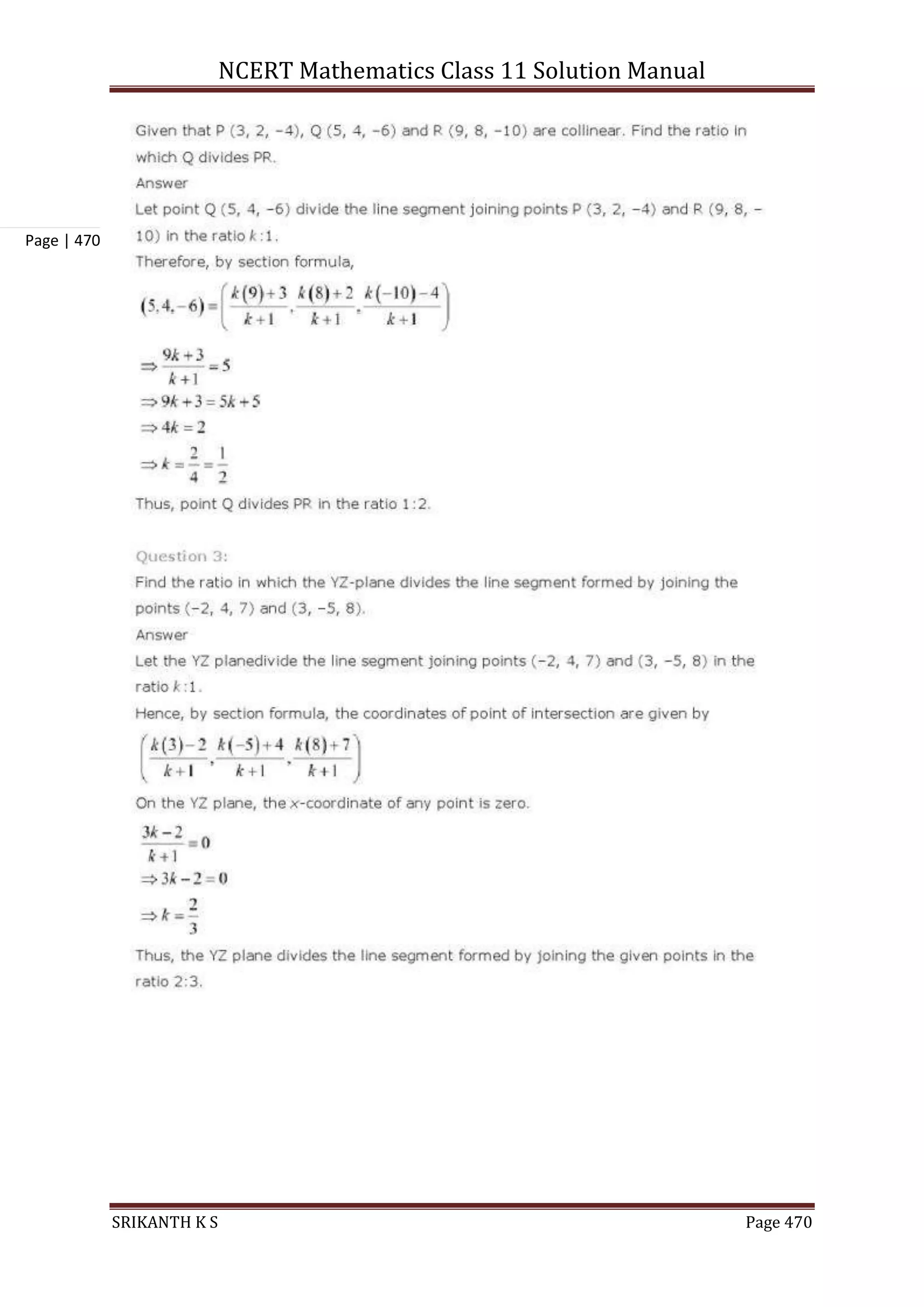 NCERT Mathematics Class 11 Solution Manual
SRIKANTH K S Page 470
Page | 470
 