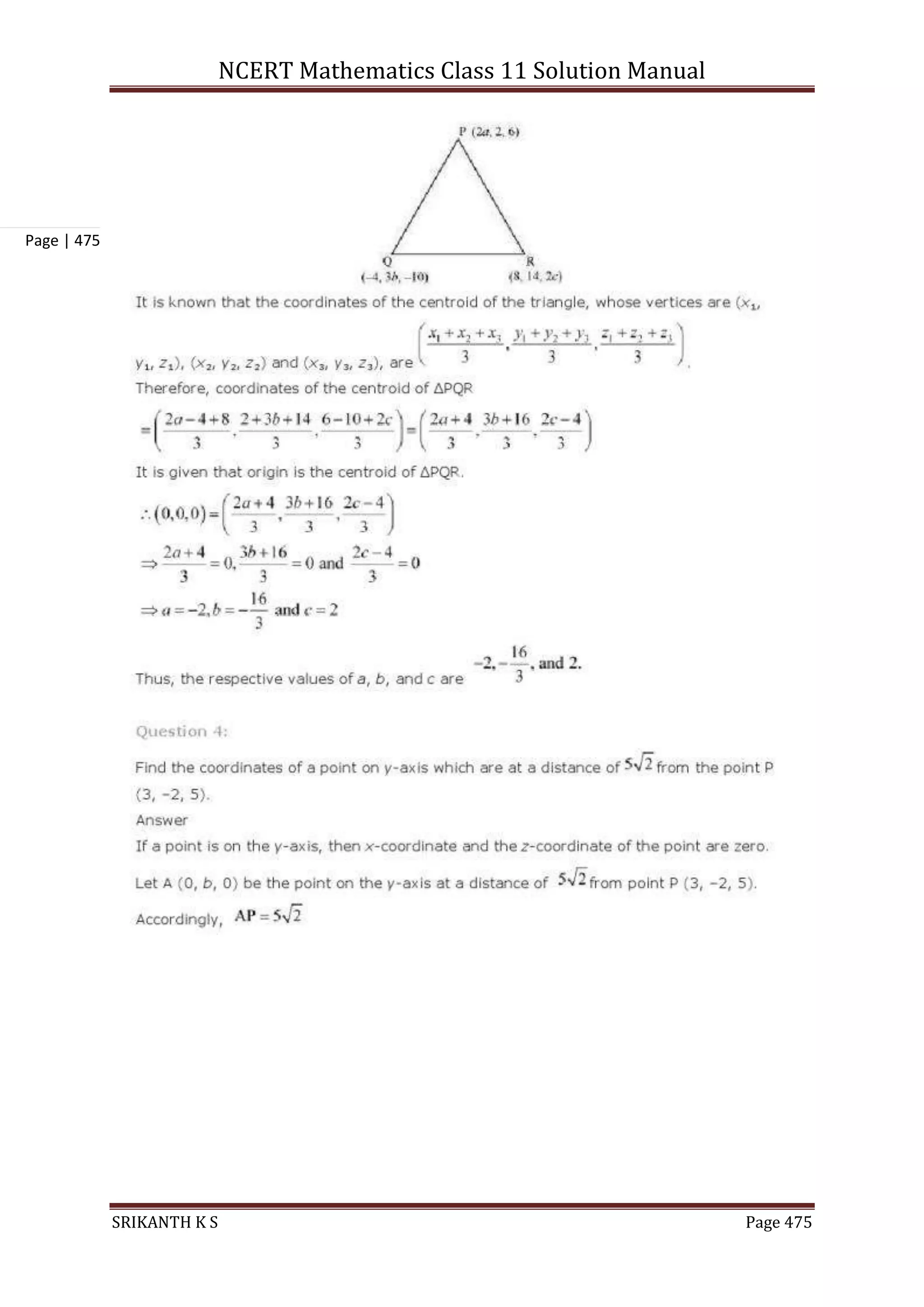 NCERT Mathematics Class 11 Solution Manual
SRIKANTH K S Page 475
Page | 475
 