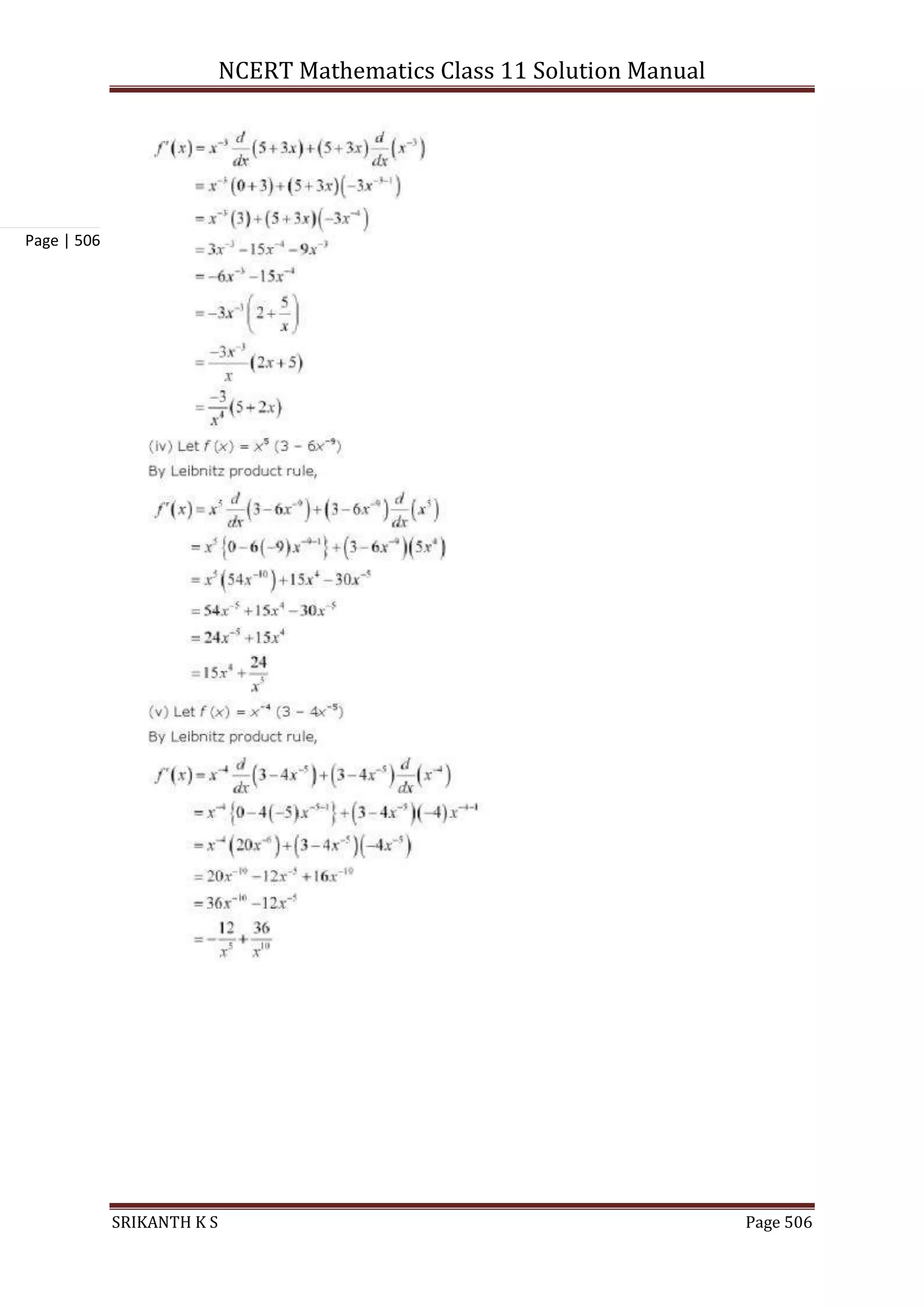 NCERT Mathematics Class 11 Solution Manual
SRIKANTH K S Page 506
Page | 506
 