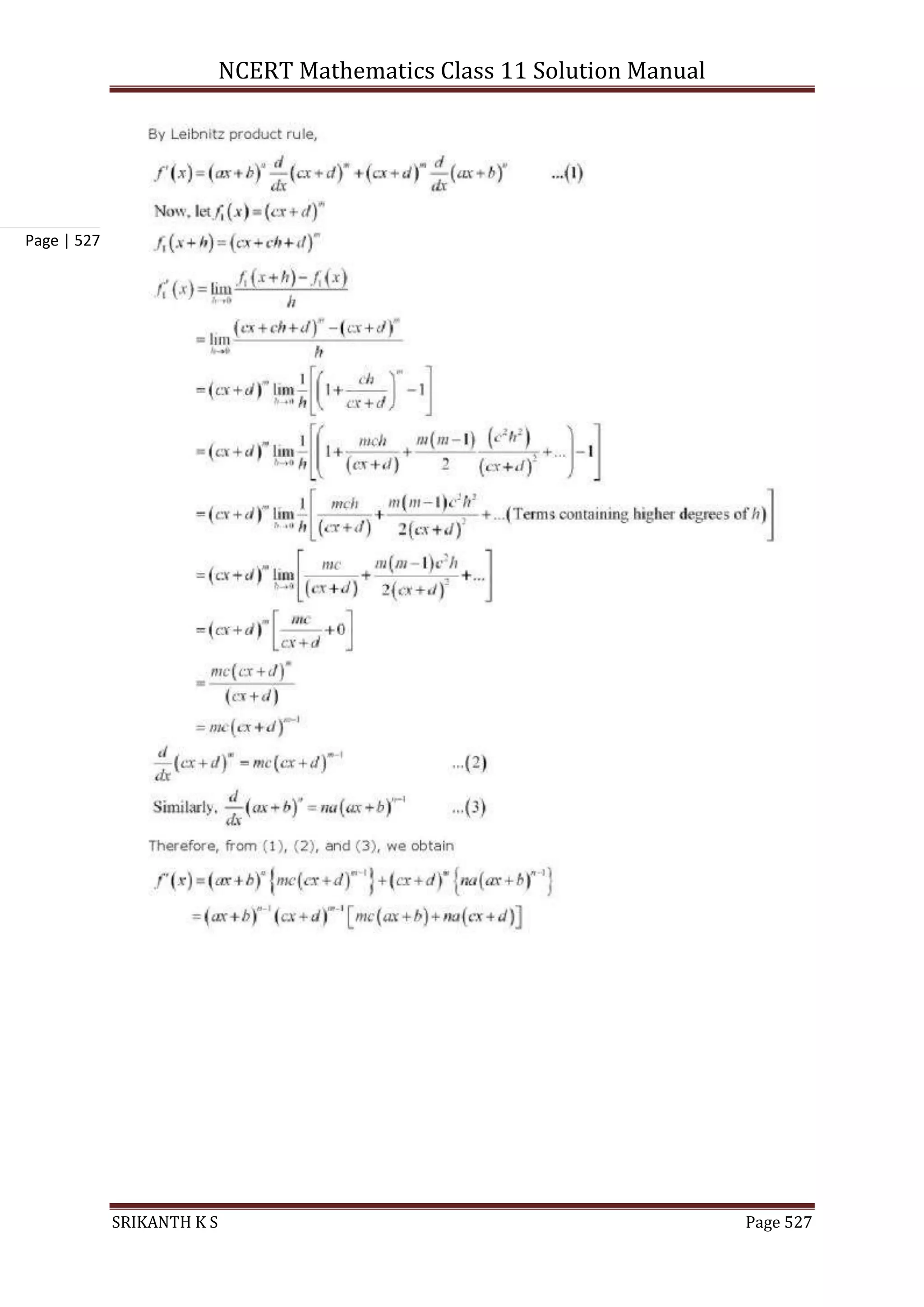 NCERT Mathematics Class 11 Solution Manual
SRIKANTH K S Page 527
Page | 527
 