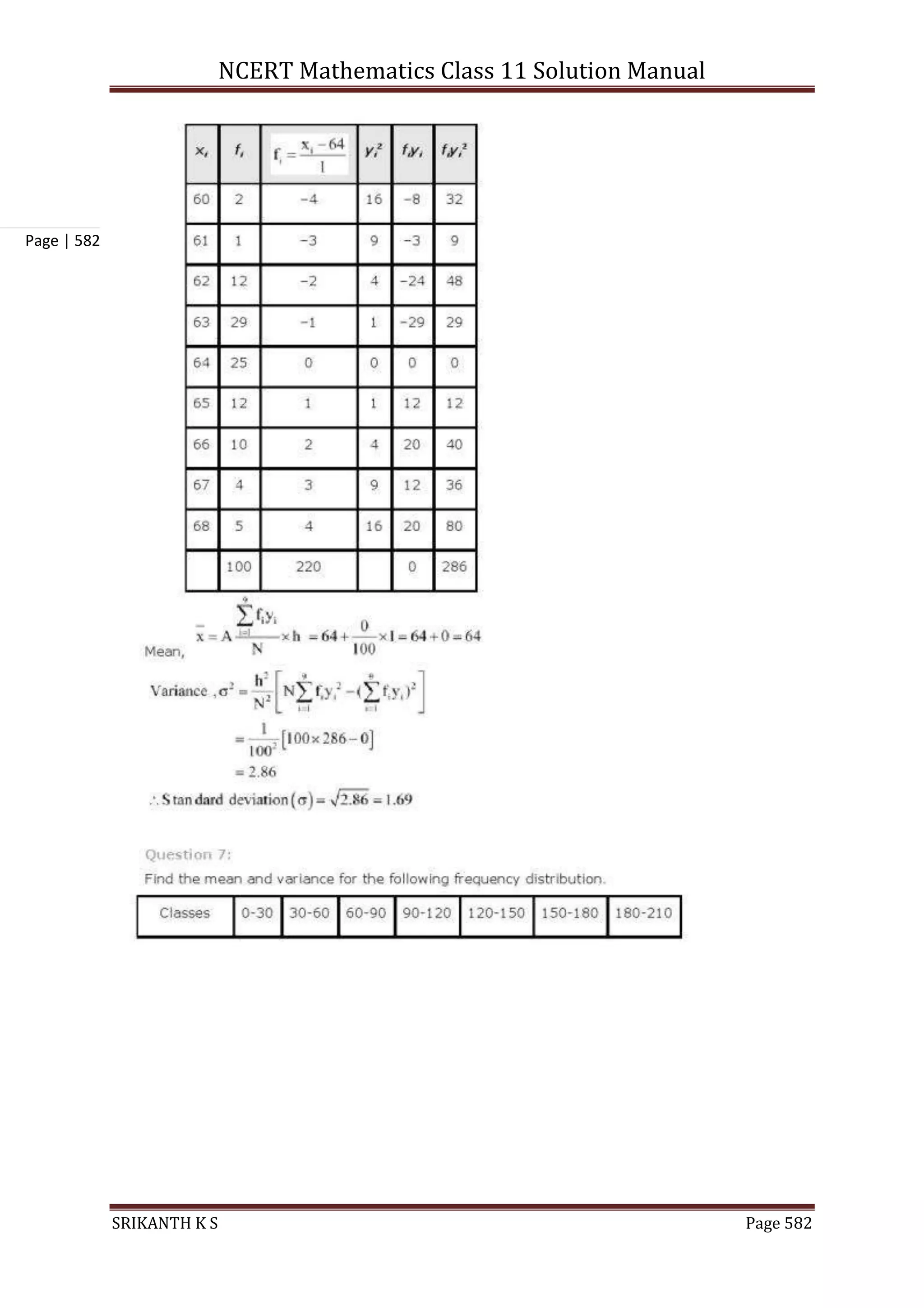 NCERT Mathematics Class 11 Solution Manual
SRIKANTH K S Page 582
Page | 582
 