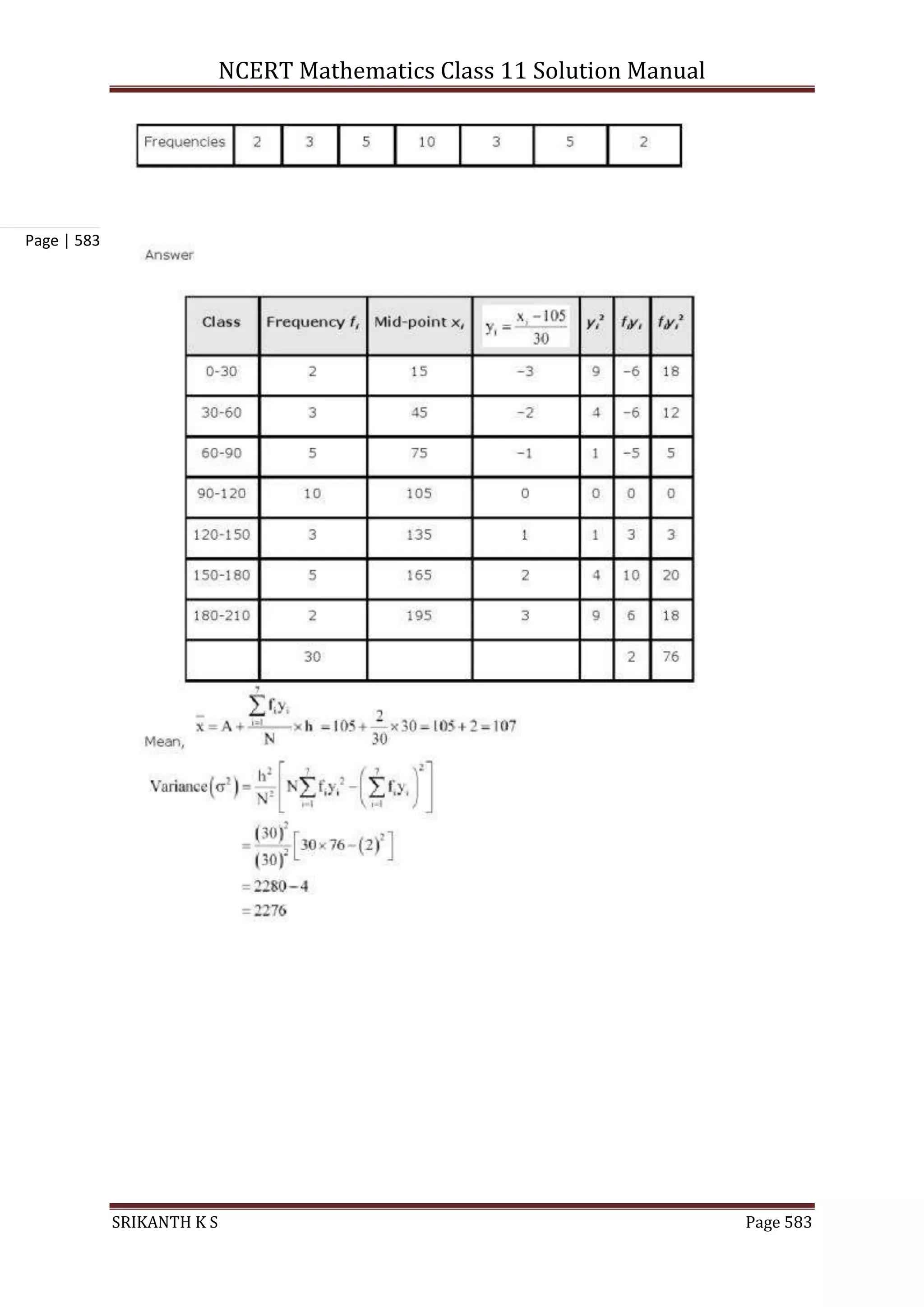 NCERT Mathematics Class 11 Solution Manual
SRIKANTH K S Page 583
Page | 583
 