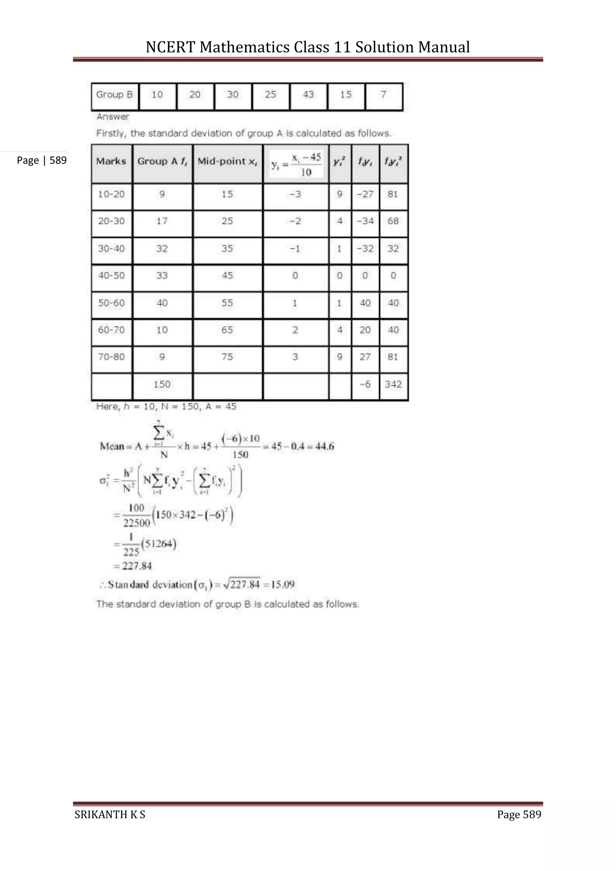 NCERT Mathematics Class 11 Solution Manual
SRIKANTH K S Page 589
Page | 589
 