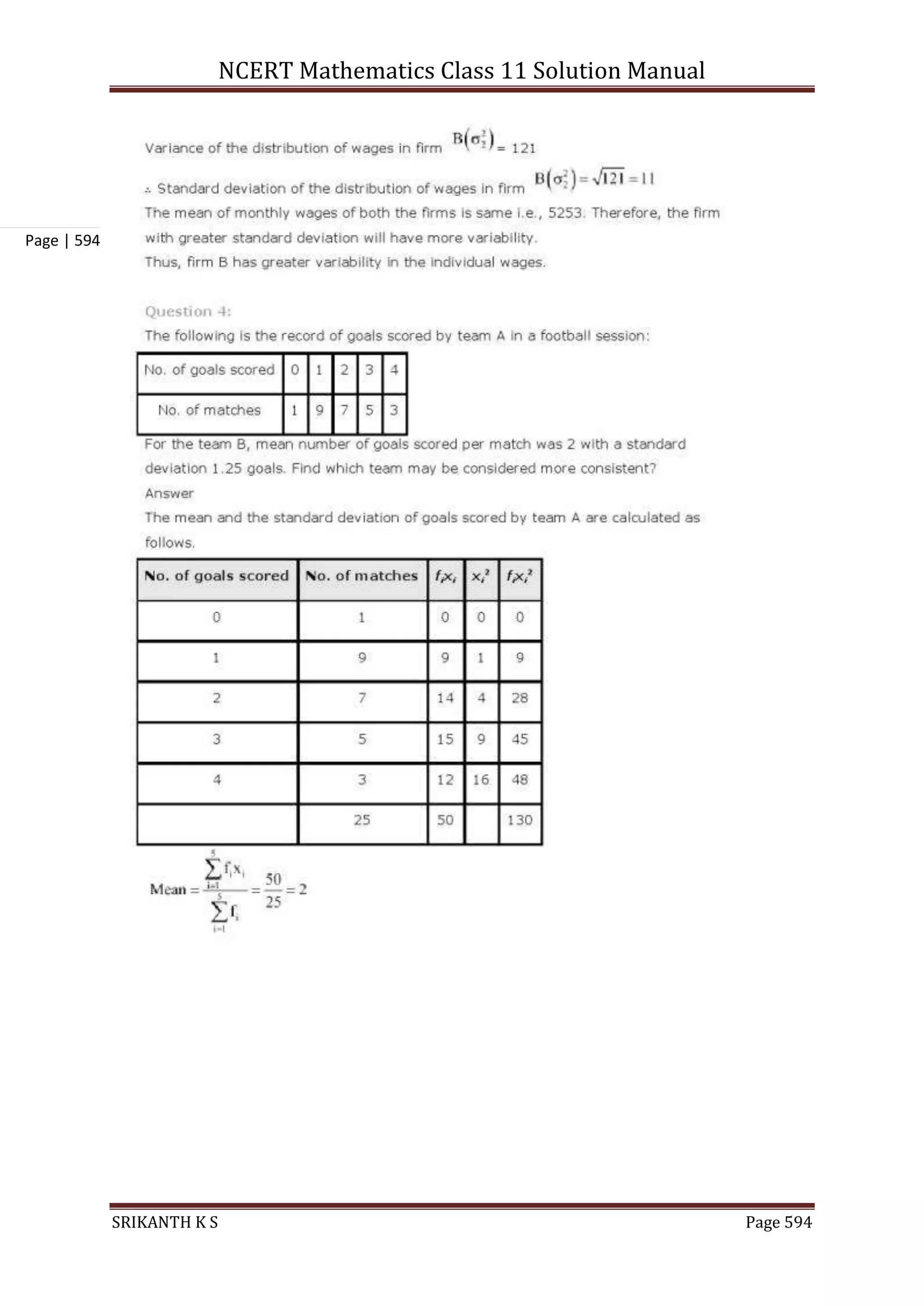 NCERT Mathematics Class 11 Solution Manual
SRIKANTH K S Page 594
Page | 594
 