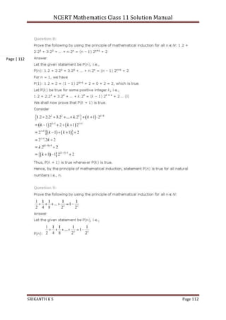 NCERT Mathematics Class 11 Solution Manual
SRIKANTH K S Page 112
Page | 112
 