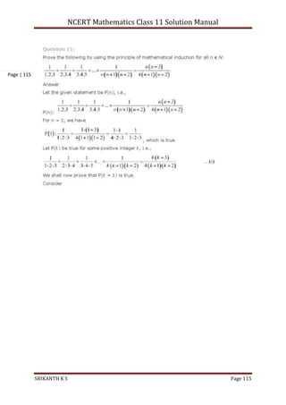NCERT Mathematics Class 11 Solution Manual
SRIKANTH K S Page 115
Page | 115
 