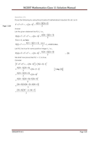 NCERT Mathematics Class 11 Solution Manual
SRIKANTH K S Page 120
Page | 120
 