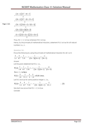 NCERT Mathematics Class 11 Solution Manual
SRIKANTH K S Page 121
Page | 121
 