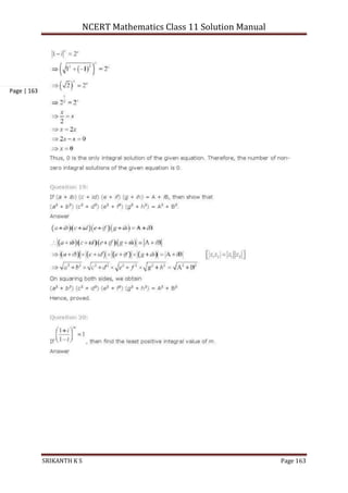 NCERT Mathematics Class 11 Solution Manual
SRIKANTH K S Page 163
Page | 163
 