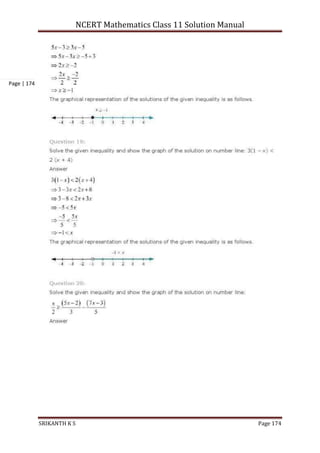 NCERT Mathematics Class 11 Solution Manual
SRIKANTH K S Page 174
Page | 174
 
