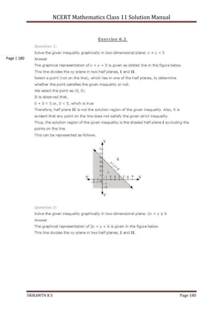 NCERT Mathematics Class 11 Solution Manual
SRIKANTH K S Page 180
Page | 180
 