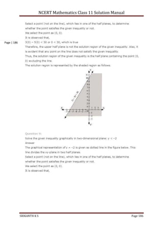 NCERT Mathematics Class 11 Solution Manual
SRIKANTH K S Page 186
Page | 186
 