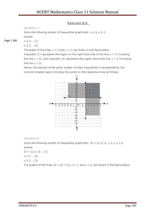 NCERT Mathematics Class 11 Solution Manual
SRIKANTH K S Page 189
Page | 189
 