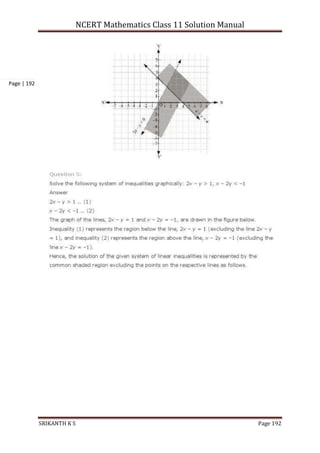NCERT Mathematics Class 11 Solution Manual
SRIKANTH K S Page 192
Page | 192
 
