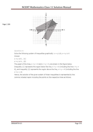 NCERT Mathematics Class 11 Solution Manual
SRIKANTH K S Page 193
Page | 193
 