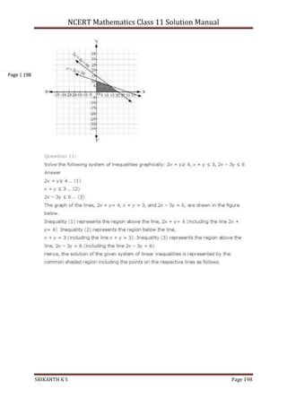NCERT Mathematics Class 11 Solution Manual
SRIKANTH K S Page 198
Page | 198
 