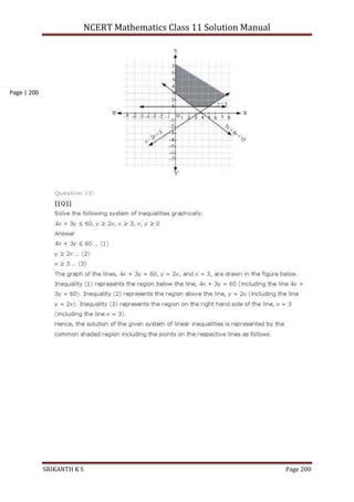 NCERT Mathematics Class 11 Solution Manual
SRIKANTH K S Page 200
Page | 200
 