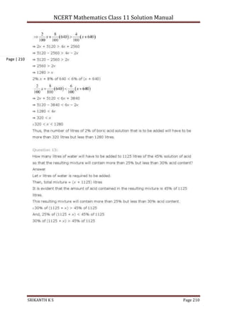 NCERT Mathematics Class 11 Solution Manual
SRIKANTH K S Page 210
Page | 210
 