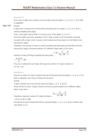 NCERT Mathematics Class 11 Solution Manual
SRIKANTH K S Page 219
Page | 219
 
